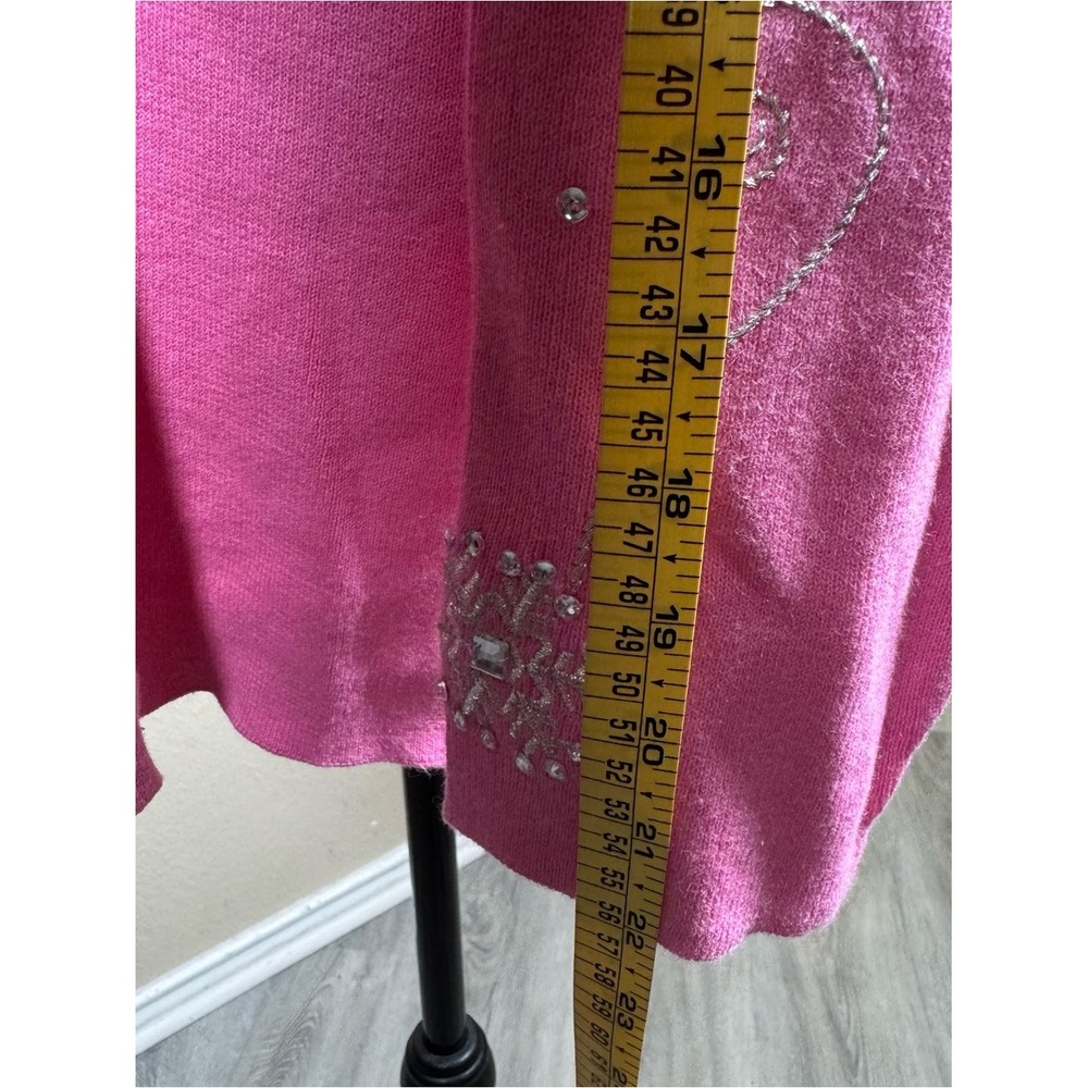 Quacker Factory Pink Rhinestone Zip-Up Cardigan - Picture 10 of 12
